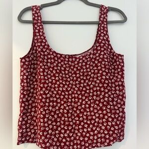 Reformation Jean Red Floral Tank Top Blouse